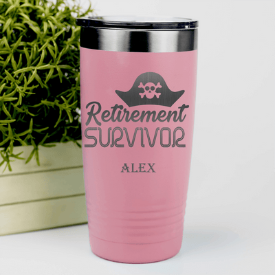 Salmon Retirement Tumbler With Retirement Survivor Design