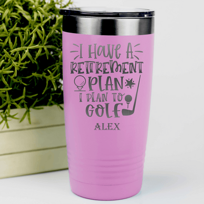 Pink Retirement Tumbler With Retiring To The Course Design