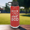 Red Fathers Day Water Bottle With Rock The Dad Bod Design