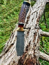 Stag Horn Hunting Damascus Knife