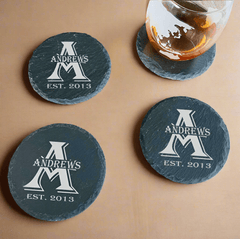Personalized Slate Coasters |Engraved Slate Coasters|Branded Gifts | Realtor Closing Gift | Marketing Gifts | Custom Wedding Gift | Personalized Drink Coasters | Stone Coasters | Wedding Gifts For Couple | Custom