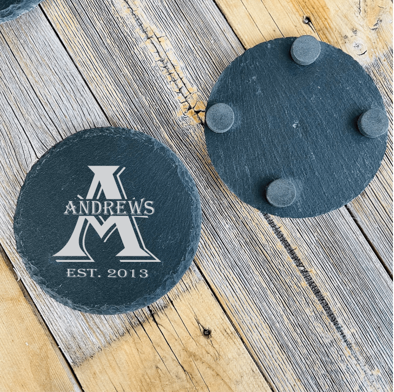 Unique Personalized Personalized Slate Coaster Set Customized Sentimental Gifts for Men by Groovy Guy