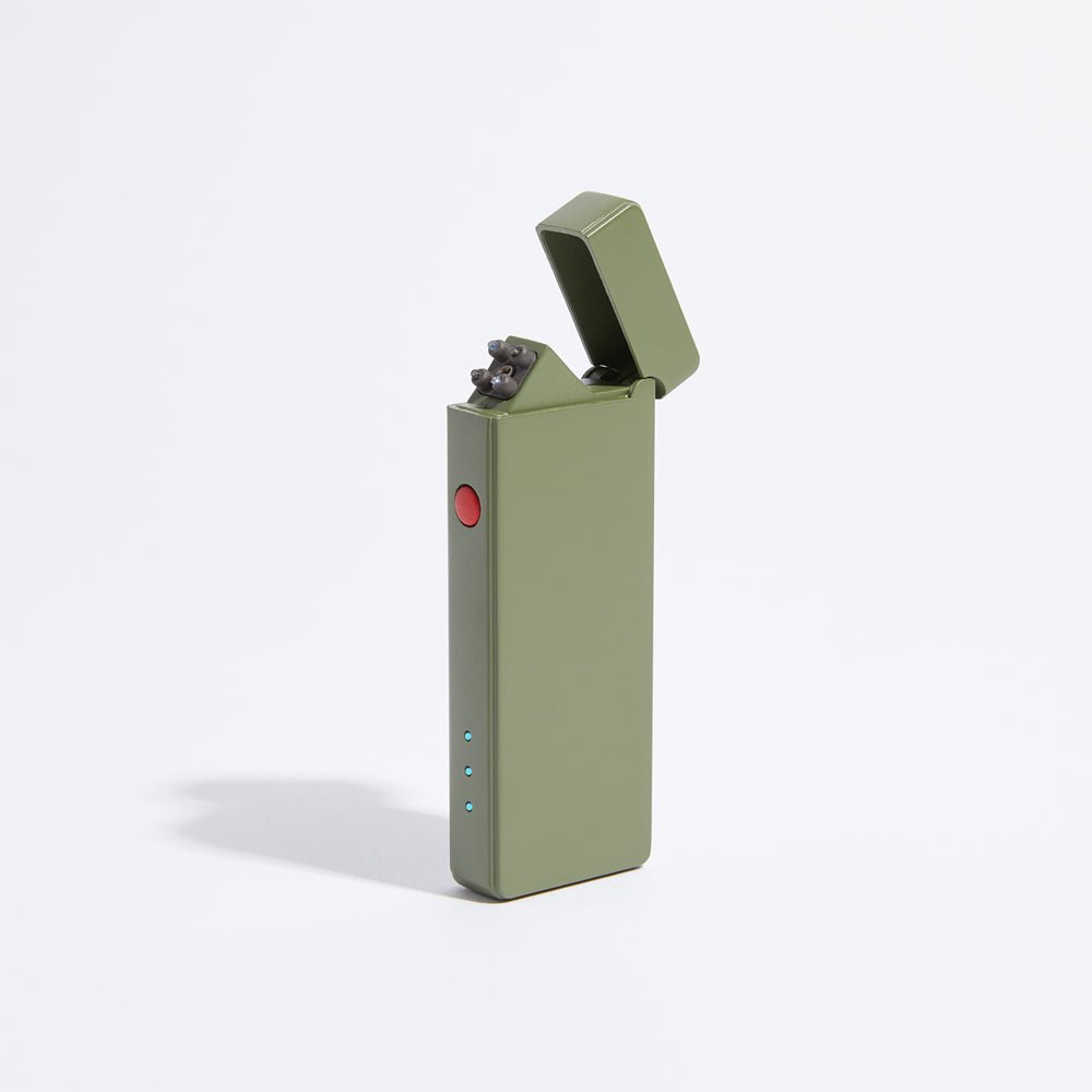 Unique Personalized Pocket Lighter - Olive Green Customized Electric Gifts for Men by Groovy Guy