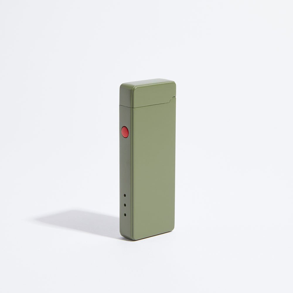 Unique Personalized Pocket Lighter - Olive Green Customized Electric Gifts for Men by Groovy Guy