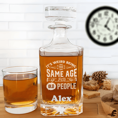 Funny Old Man Whiskey Decanter With Same Age As Old Design