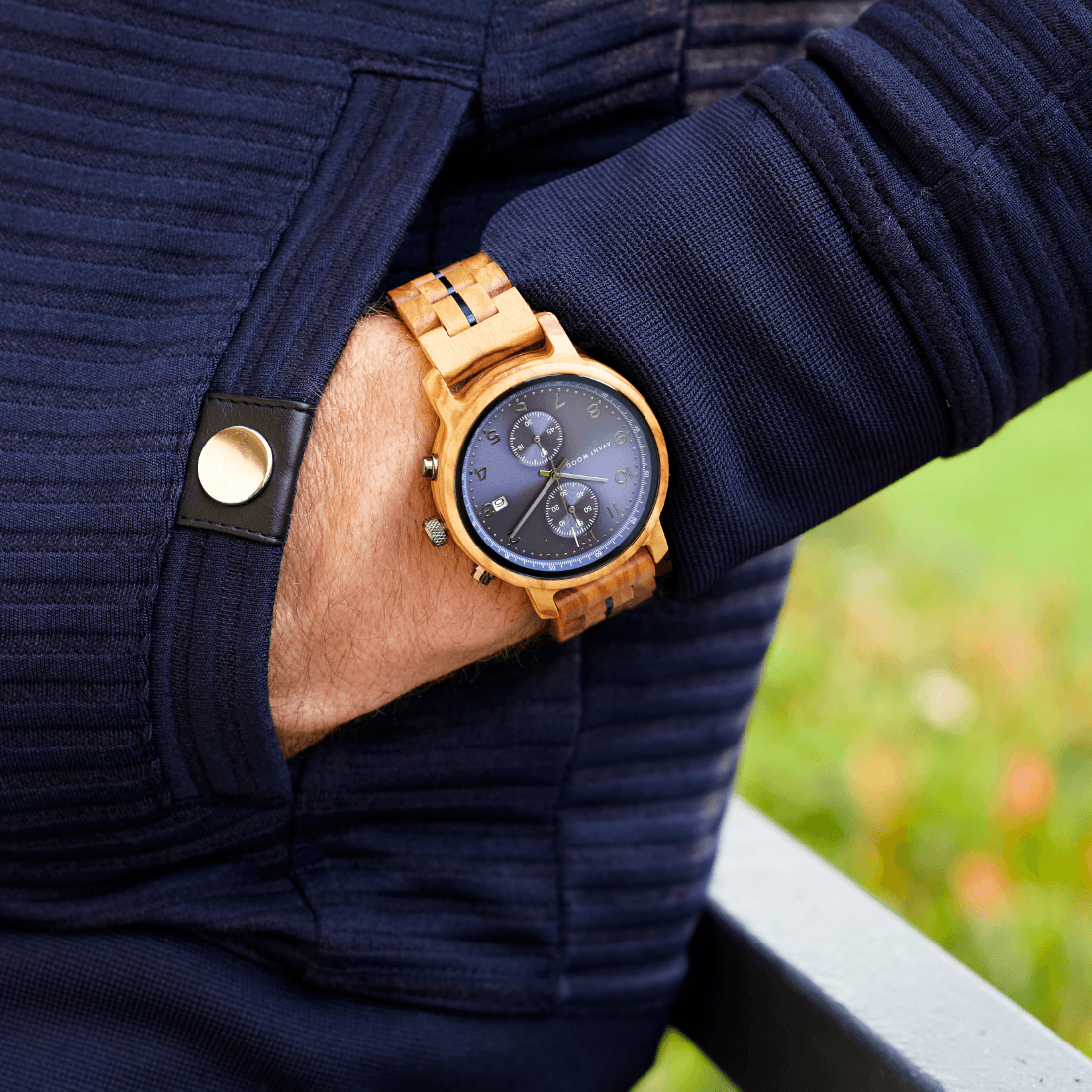 Unique Personalized Royal Blue Voyager Customized Watches Gifts for Men by Groovy Guy