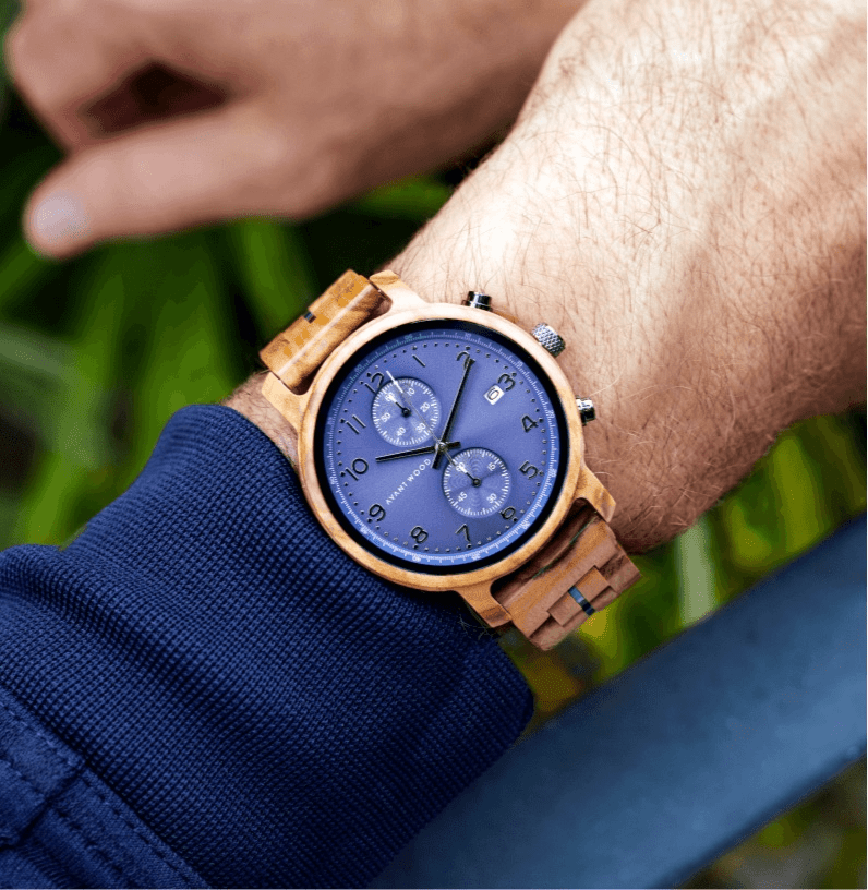 Unique Personalized Royal Blue Voyager Customized Watches Gifts for Men by Groovy Guy