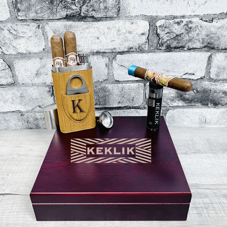 Unique Personalized Personalized Puff and Sip Cigar Gift Box Customized Cigar Gift Set Gifts for Men by Groovy Guy