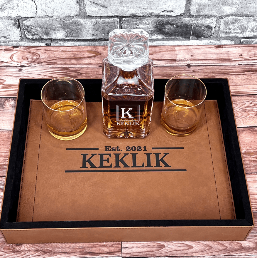 Unique Personalized Serving Decanter Set Customized Decanter Set Gifts for Men by Groovy Guy