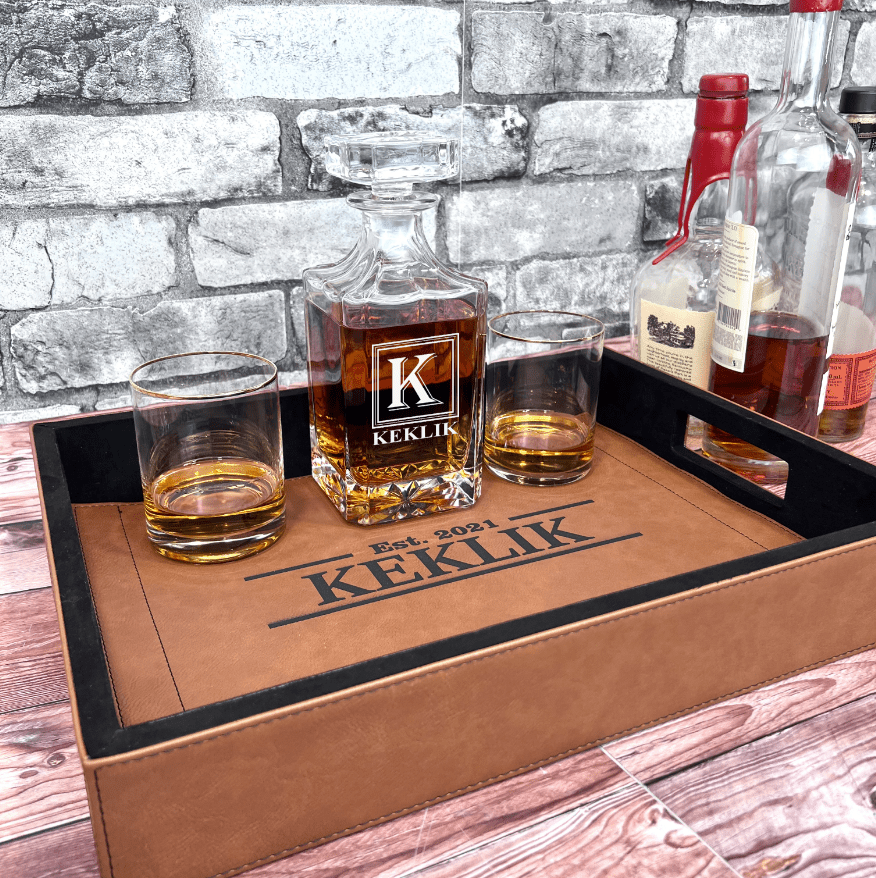 Unique Personalized Serving Decanter Set Customized Decanter Set Gifts for Men by Groovy Guy