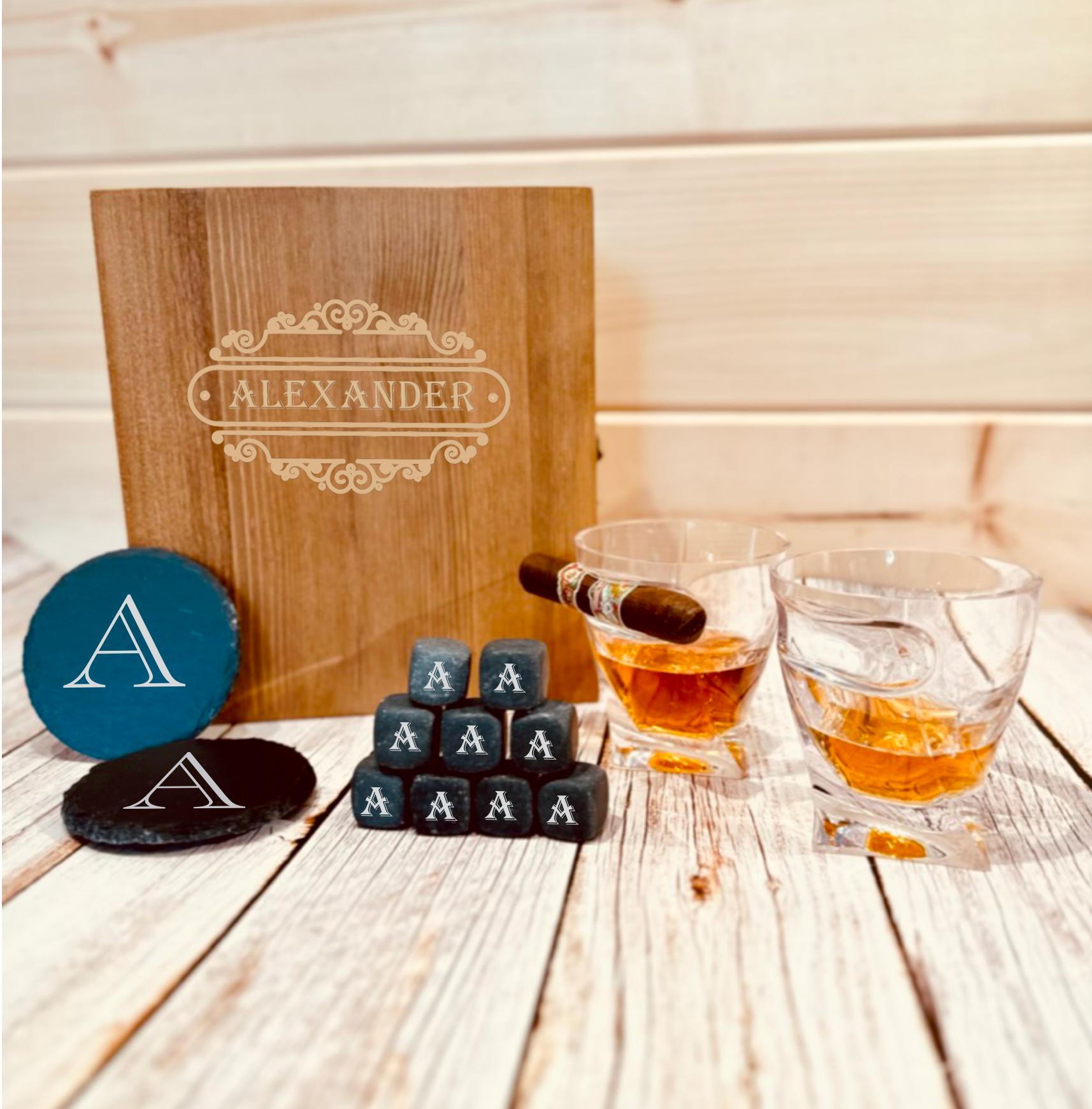 Wooden Whiskey Cups 