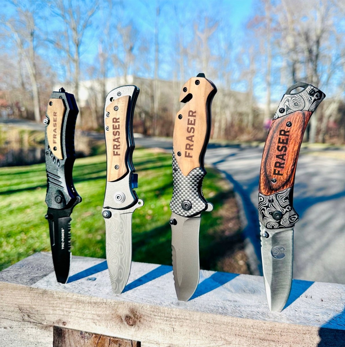 Unique Personalized Personalized Pocket Knife Gift Set for Men Customized Hunting & Survival Knives Gifts for Men by Groovy Guy