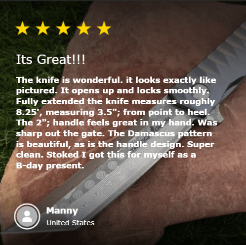 Unique Personalized Blue Steel Damascus Blade Customized Knives Gifts for Men by Groovy Guy