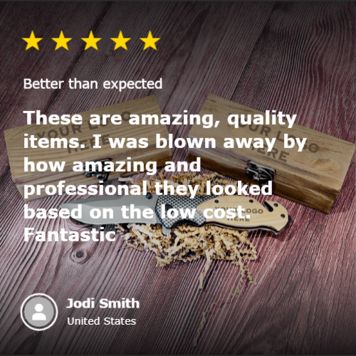 Unique Personalized Logo on Carbon Knife Customized Logo Gifts for Men by Groovy Guy