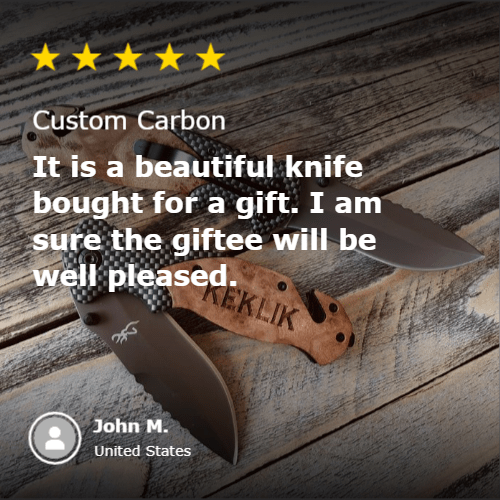 Unique Personalized Engraved Carbon Fiber Pocket Knife Customized Knife Gifts for Men by Groovy Guy