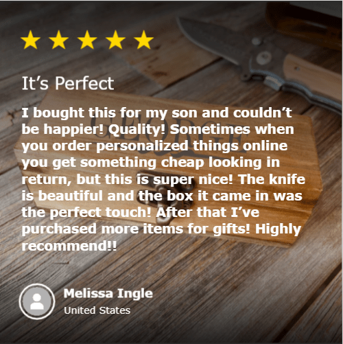 Custom engraved pocket knife with personalized message