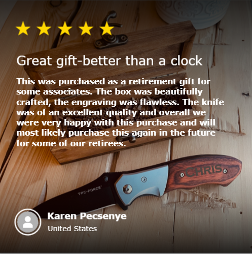 Retirement Gifts for Men who love Fishing, Engraved Pocket Knife for a  Fisherman