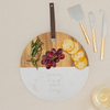 Personalized Round Marble & Wood Serving Board