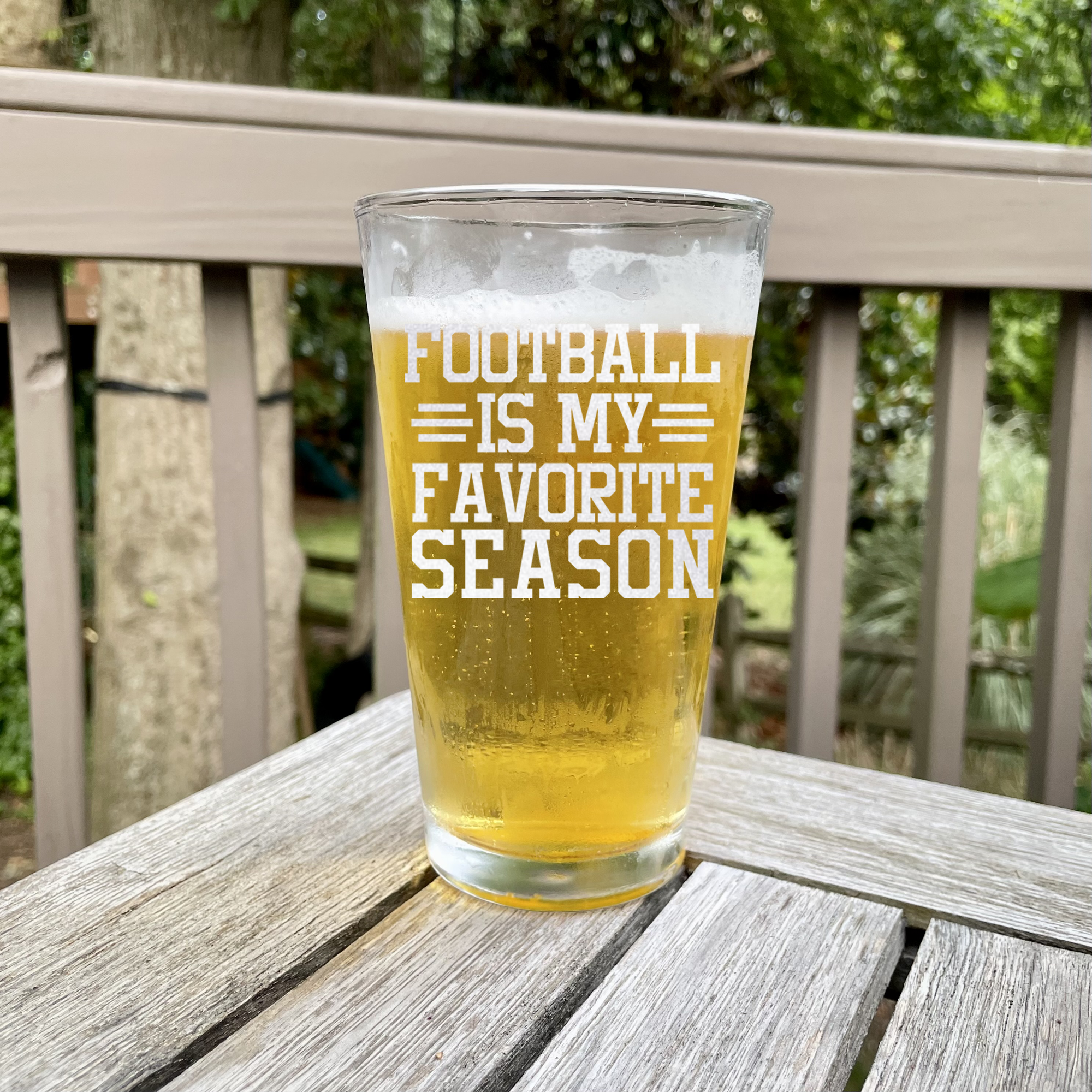 Seasons Of Tackles And Touchdowns Pint Glass