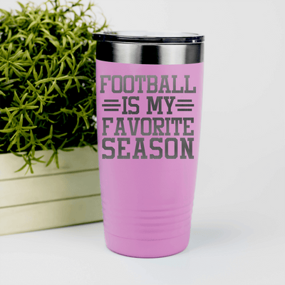 Pink football tumbler Seasons Of Tackles And Touchdowns