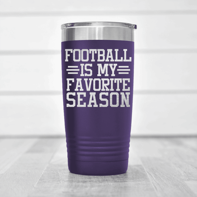 Purple football tumbler Seasons Of Tackles And Touchdowns