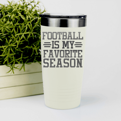White football tumbler Seasons Of Tackles And Touchdowns