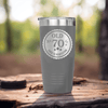 Grey Birthday Tumbler With Seventy Aged To Perfection Design
