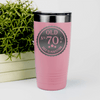 Salmon Birthday Tumbler With Seventy Aged To Perfection Design
