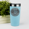 Teal Birthday Tumbler With Seventy Aged To Perfection Design
