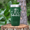Green Birthday Tumbler With Seventy And Fabulous Design