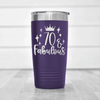 Purple Birthday Tumbler With Seventy And Fabulous Design