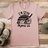 Heather Peach Mens T-Shirt With Sexy And I Mow It Design