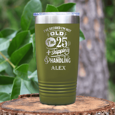 Military Green Funny Old Man Tumbler With Shipping Plus Handling Design