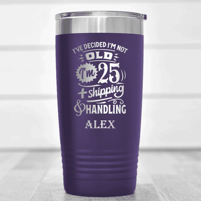 Purple Funny Old Man Tumbler With Shipping Plus Handling Design