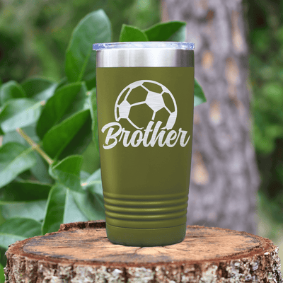 Military Green soccer tumbler Siblings Soccer Spirit