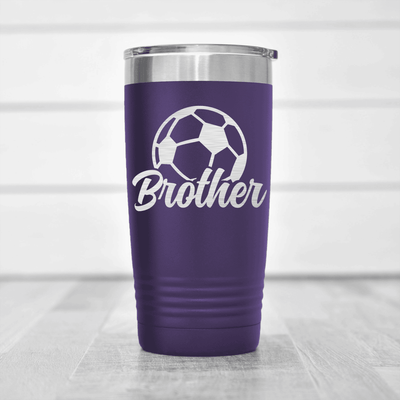 Purple soccer tumbler Siblings Soccer Spirit