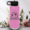 Light Purple Soccer Water Bottle With Siblings Soccer Spirit Design