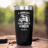 Black Golf Tumbler With Sip And Swing Design