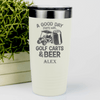 White Golf Tumbler With Sip And Swing Design