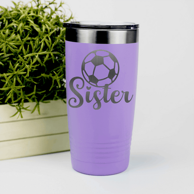 Light Purple soccer tumbler Sisters Soccer Spirit