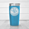 Light Blue Birthday Tumbler With Sixty Aged To Perfection Design