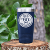 Navy Birthday Tumbler With Sixty Aged To Perfection Design