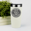 White Birthday Tumbler With Sixty Aged To Perfection Design