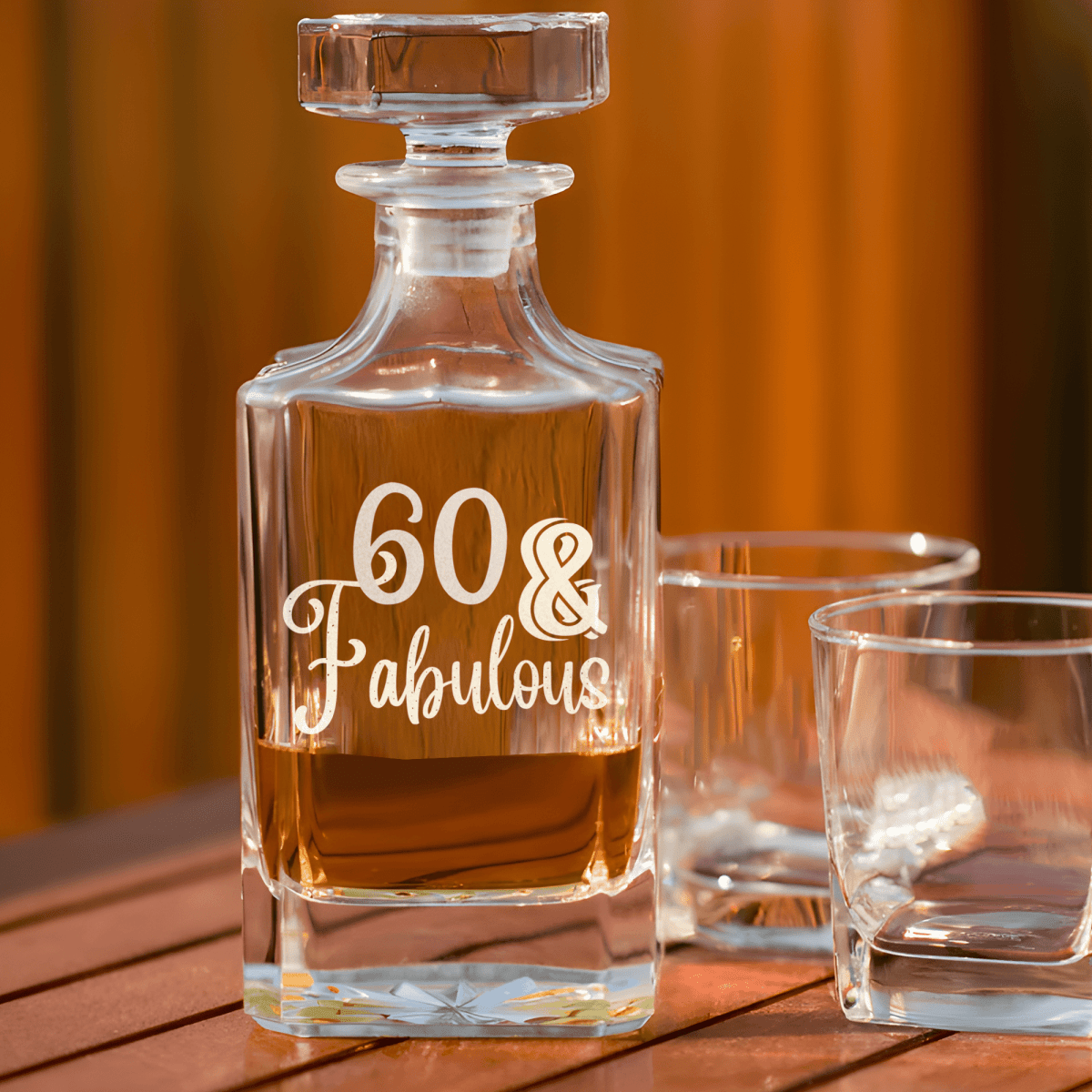 Birthday Whiskey Decanter With Sixty And Fabullous Design