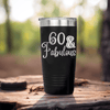 Black Birthday Tumbler With Sixty And Fabullous Design
