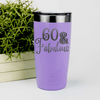Light Purple Birthday Tumbler With Sixty And Fabullous Design
