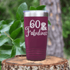 Maroon Birthday Tumbler With Sixty And Fabullous Design