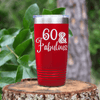 Red Birthday Tumbler With Sixty And Fabullous Design