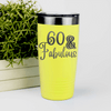 Yellow Birthday Tumbler With Sixty And Fabullous Design