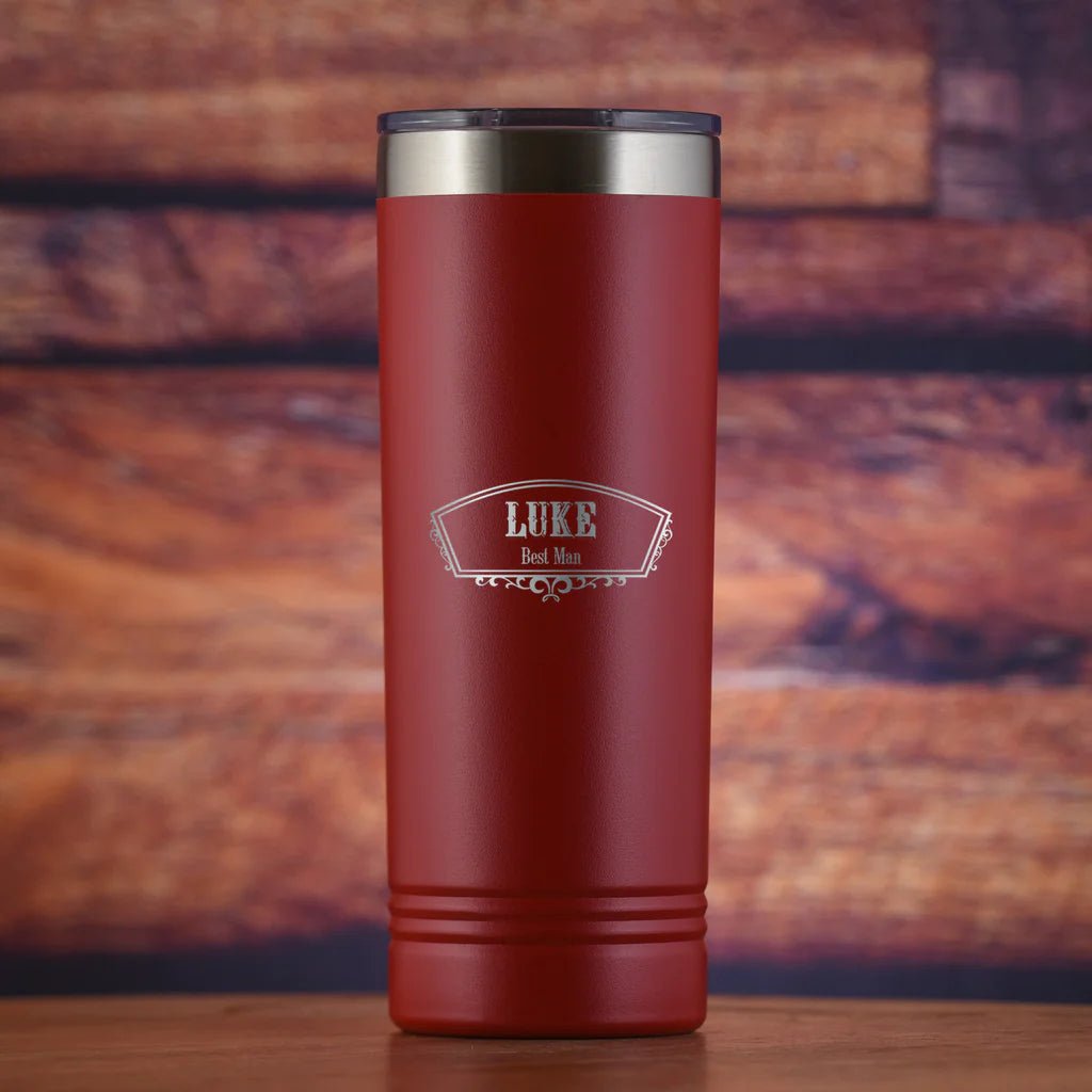 Unique Personalized Custom Wedding Travel Tumbler Customized Tumblers Gifts for Men by Groovy Guy